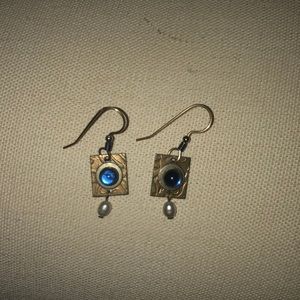 Blue dangling earrings